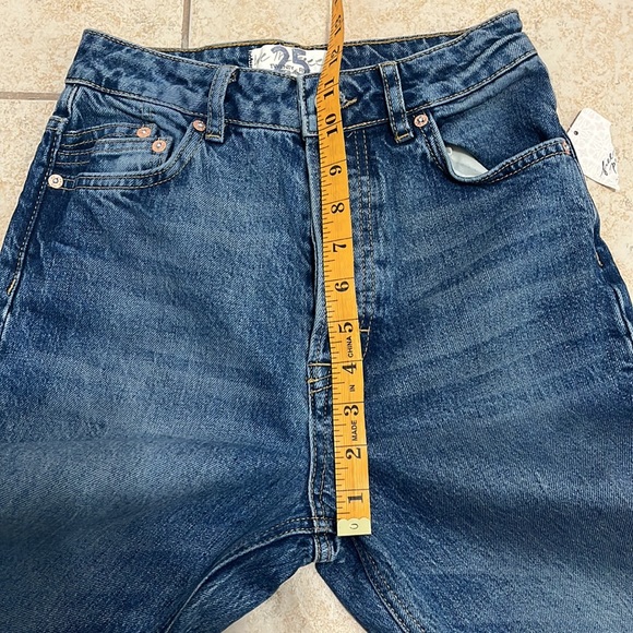 FREE PEOPLE We The Free NWT button fly high waisted jeans blue size 25 - Picture 6 of 16